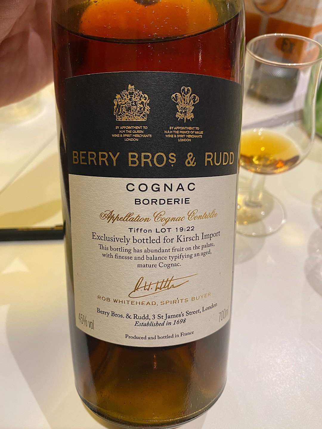 Berry Bros Tiffon Borderies 19.22 for Kirsch Import